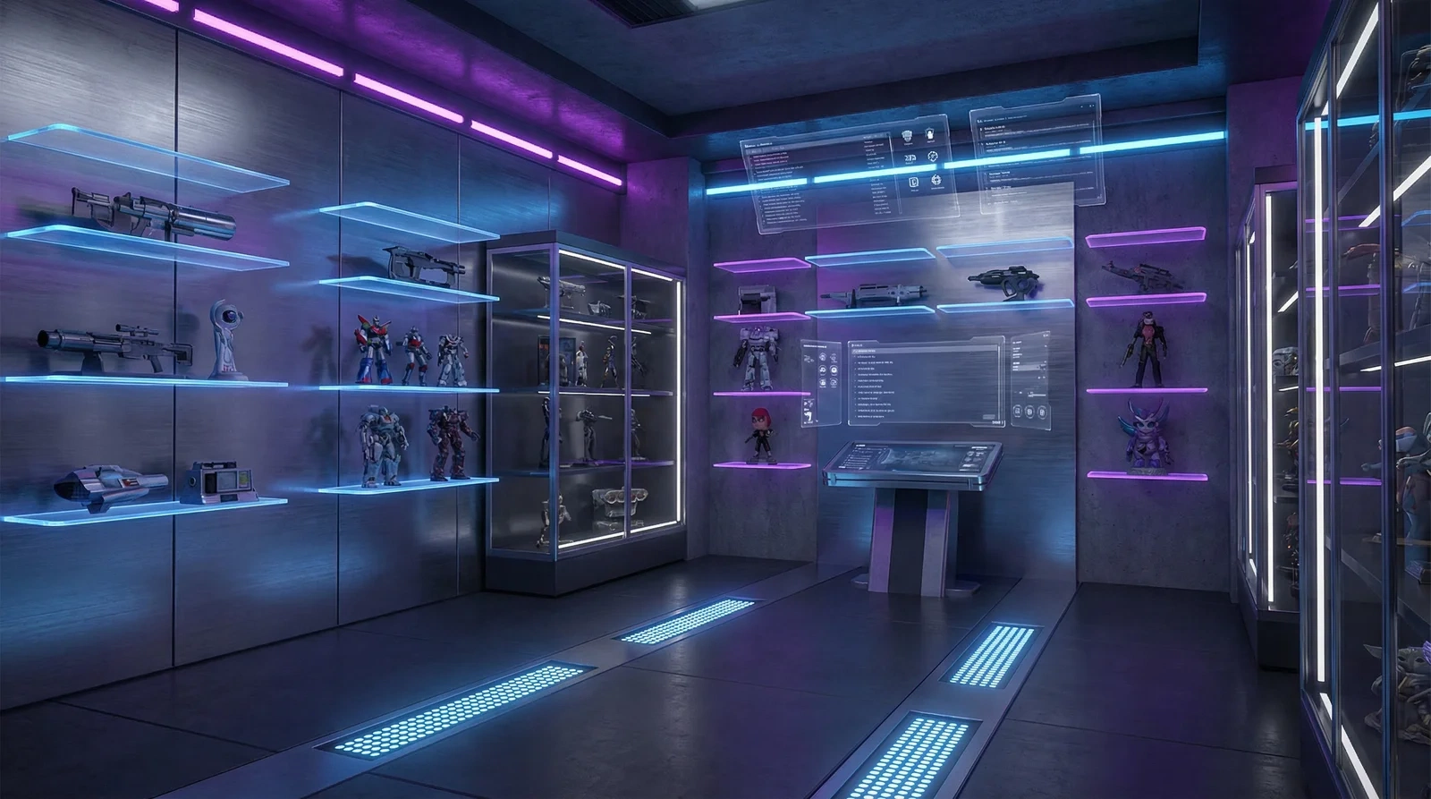 小女孩虚拟收藏室3D展示空间效果图